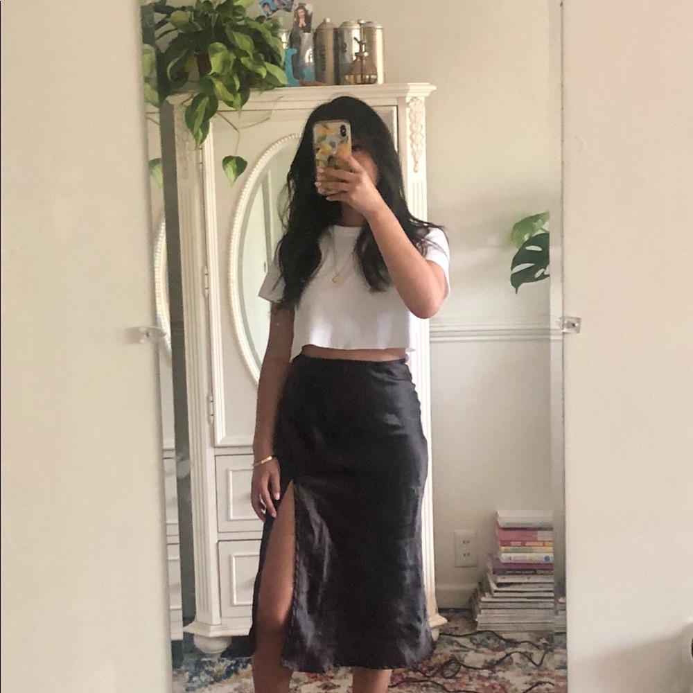 Satin Midi Skirt